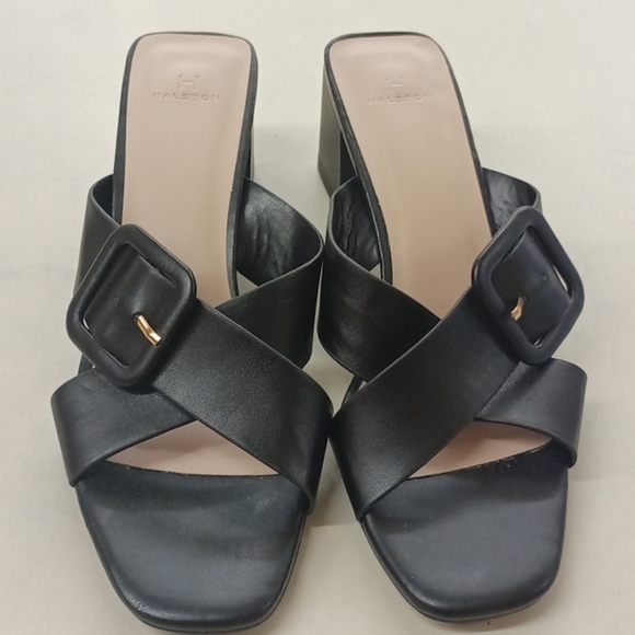 H by Halston Shoes - H Halston Buckled Cross Strap Block Heel size 9